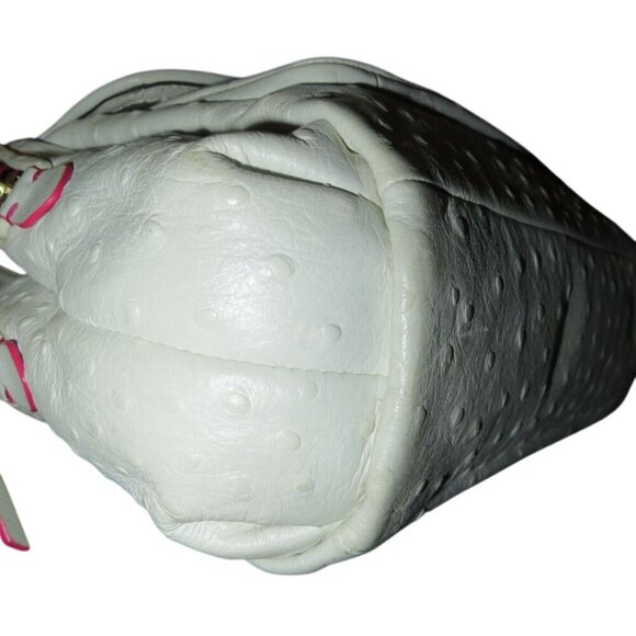 COACH 2014 Madison White Ostrich Embossed Leather  Crossbody Satchel - Picture 9 of 15